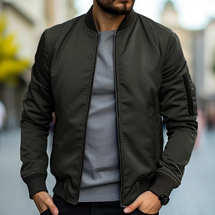 Bomber męski z luksusowego materiału twill