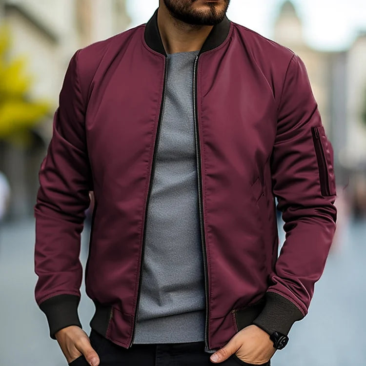 Bomber męski z luksusowego materiału twill