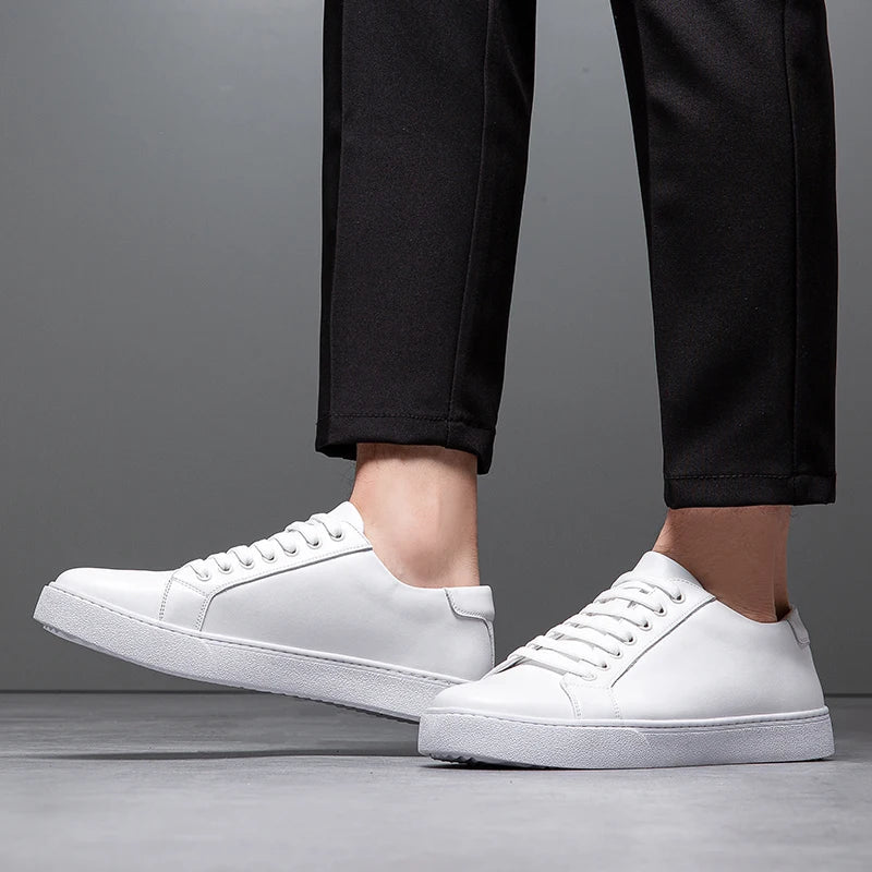 Eleganckie Męskie Skórzane Sneakersy