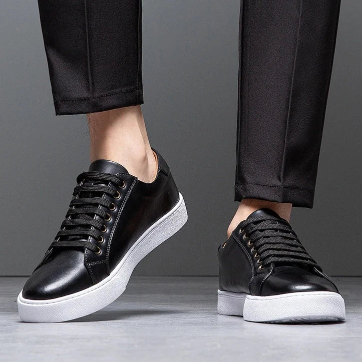 Eleganckie Męskie Skórzane Sneakersy