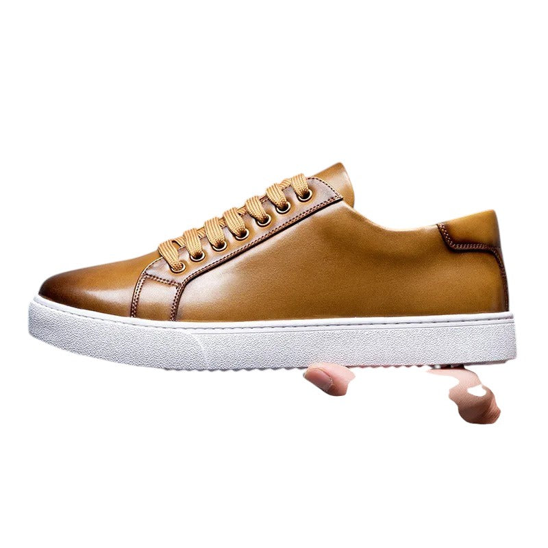 Eleganckie Męskie Skórzane Sneakersy