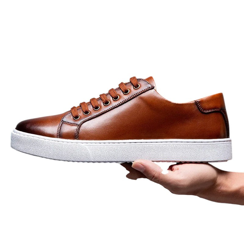 Eleganckie Męskie Skórzane Sneakersy