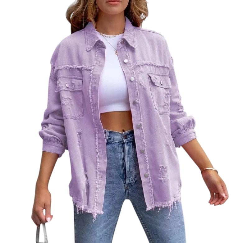 Dżinsowa Kurtka Oversize z Vintage’owym Charakterem dla Kobiet