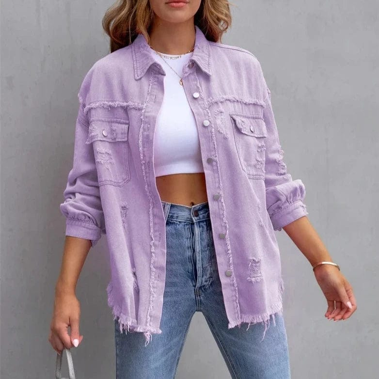 Dżinsowa Kurtka Oversize z Vintage’owym Charakterem dla Kobiet
