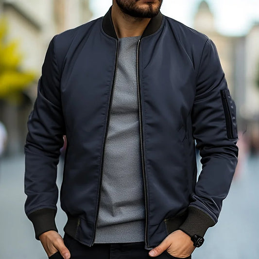 Bomber męski z luksusowego materiału twill