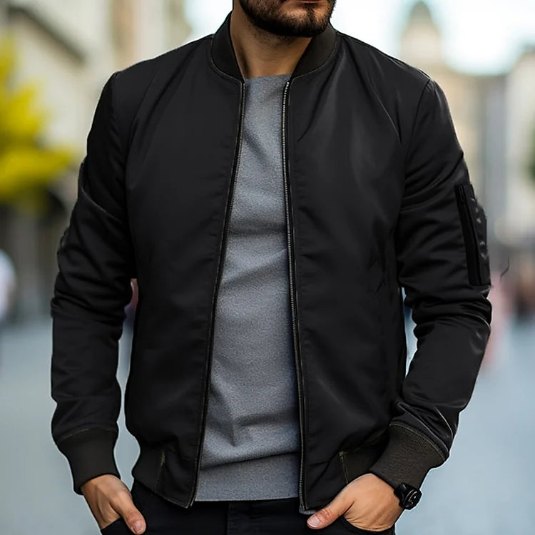 Bomber męski z luksusowego materiału twill