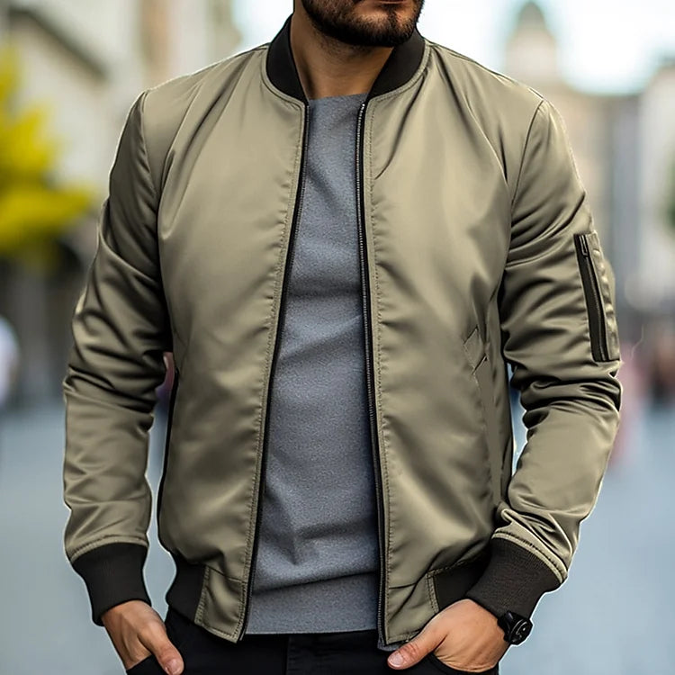 Bomber męski z luksusowego materiału twill