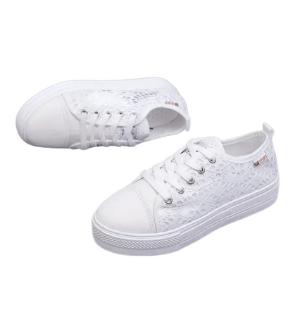 Eleganckie damskie sneakersy z koronką