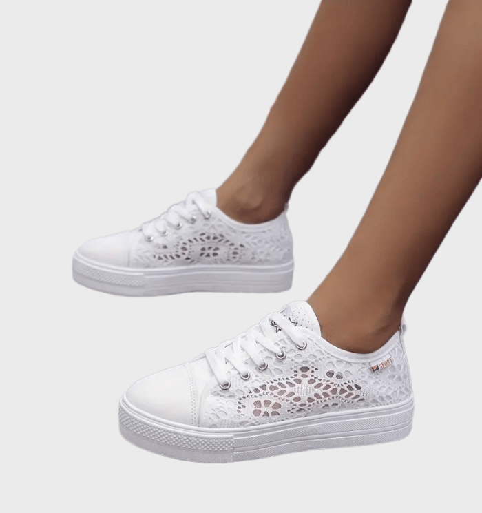 Eleganckie damskie sneakersy z koronką