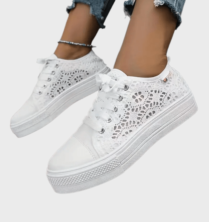 Eleganckie damskie sneakersy z koronką