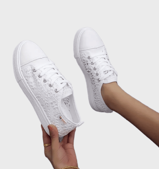 Eleganckie damskie sneakersy z koronką