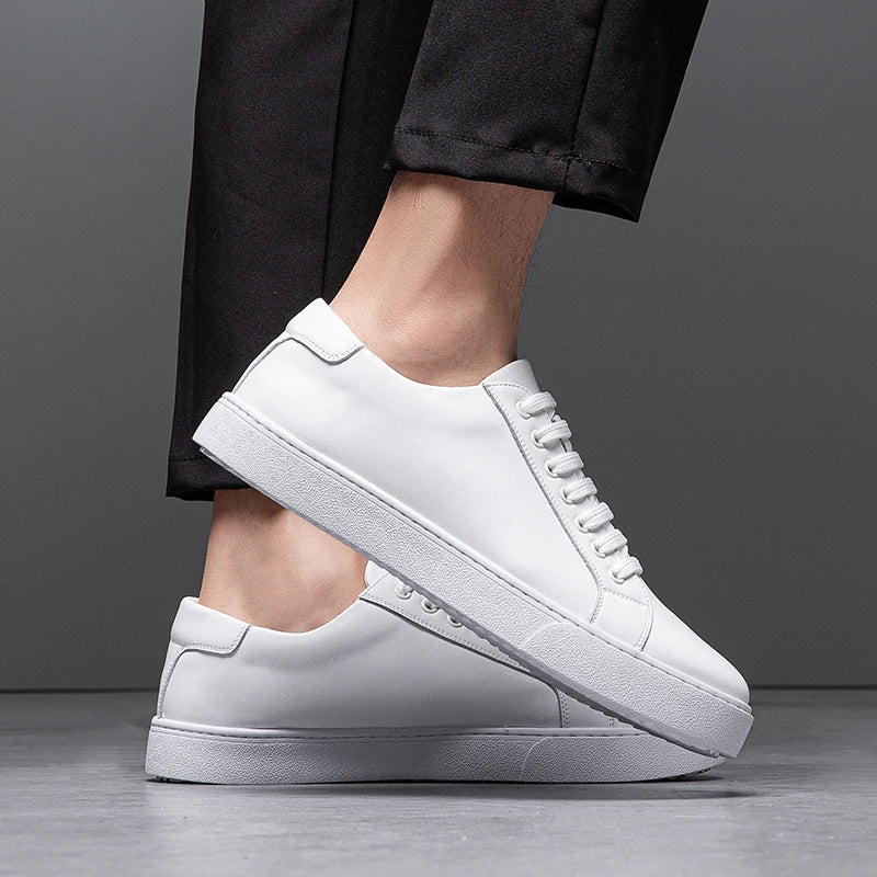 Eleganckie Męskie Skórzane Sneakersy
