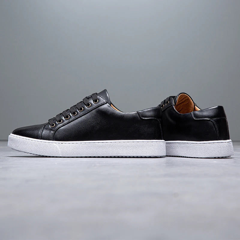 Eleganckie Męskie Skórzane Sneakersy