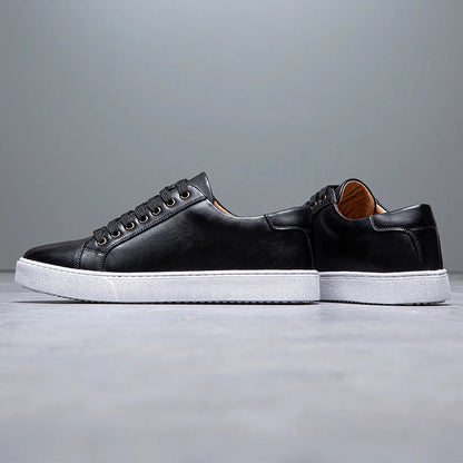 Eleganckie Męskie Skórzane Sneakersy