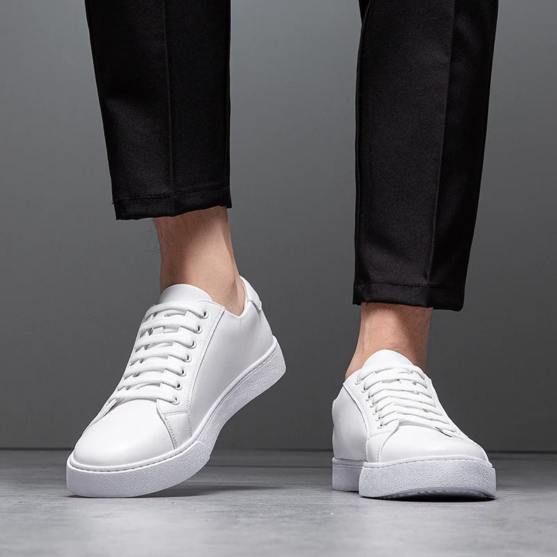 Eleganckie Męskie Skórzane Sneakersy