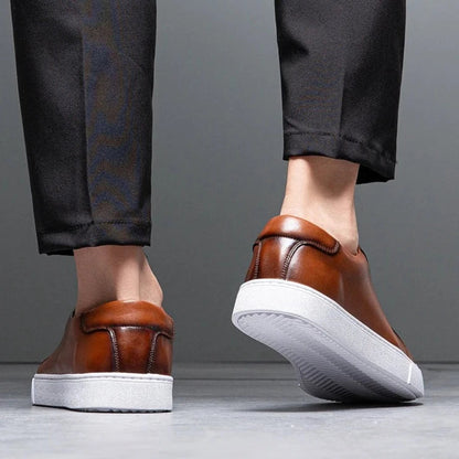 Eleganckie Męskie Skórzane Sneakersy