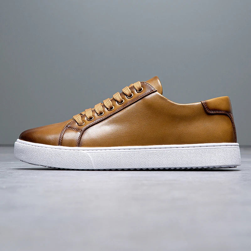 Eleganckie Męskie Skórzane Sneakersy