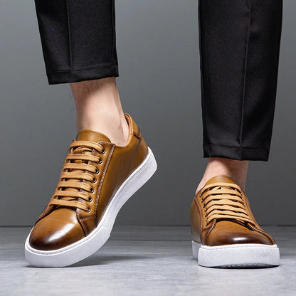Eleganckie Męskie Skórzane Sneakersy