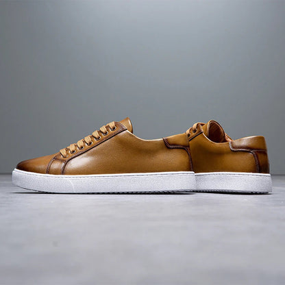 Eleganckie Męskie Skórzane Sneakersy