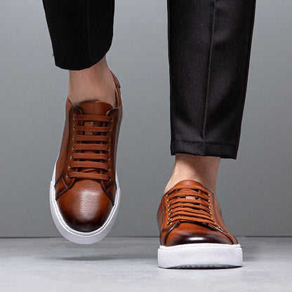 Eleganckie Męskie Skórzane Sneakersy