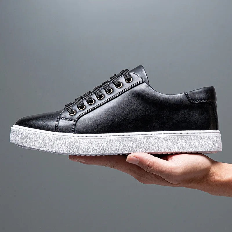 Eleganckie Męskie Skórzane Sneakersy