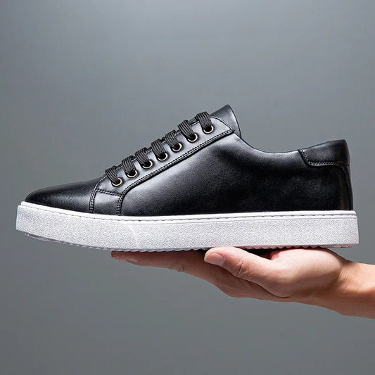 Eleganckie Męskie Skórzane Sneakersy