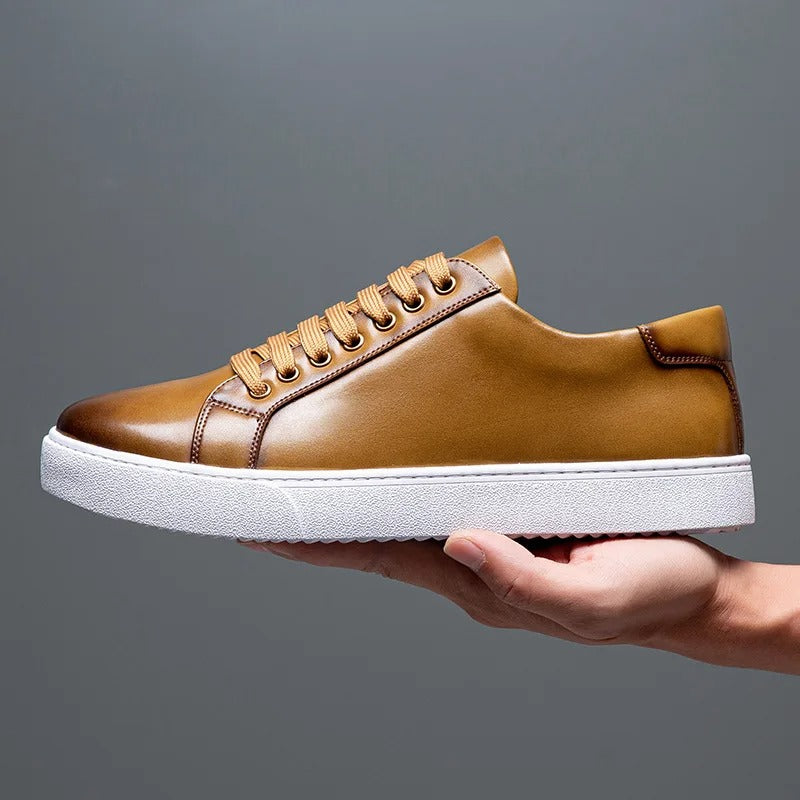 Eleganckie Męskie Skórzane Sneakersy