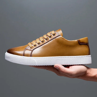 Eleganckie Męskie Skórzane Sneakersy