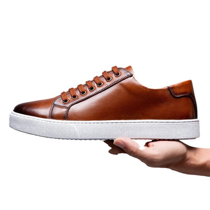 Eleganckie Męskie Skórzane Sneakersy