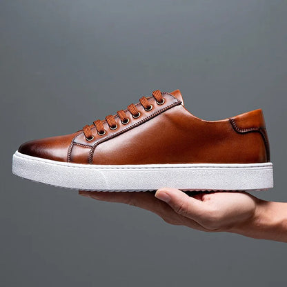 Eleganckie Męskie Skórzane Sneakersy