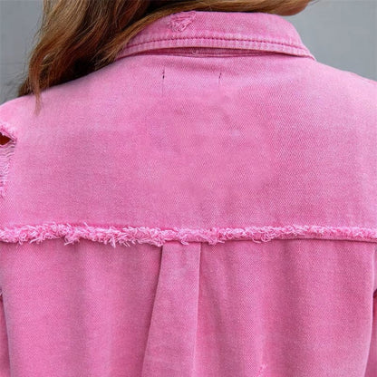 Dżinsowa Kurtka Oversize z Vintage’owym Charakterem dla Kobiet