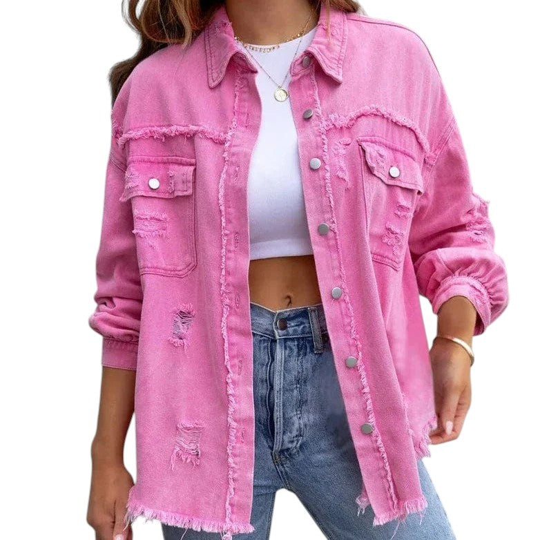 Dżinsowa Kurtka Oversize z Vintage’owym Charakterem dla Kobiet