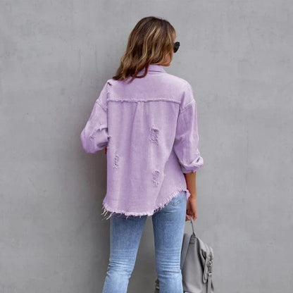 Dżinsowa Kurtka Oversize z Vintage’owym Charakterem dla Kobiet
