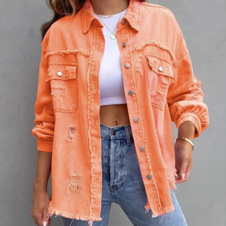 Dżinsowa Kurtka Oversize z Vintage’owym Charakterem dla Kobiet
